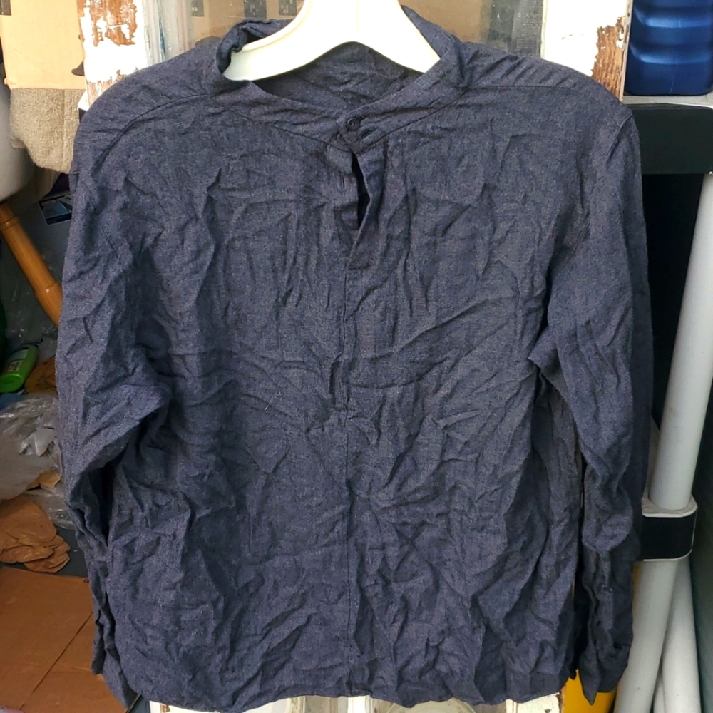 Uniqlo Womens Shirt Mandarin Collar Size Medium